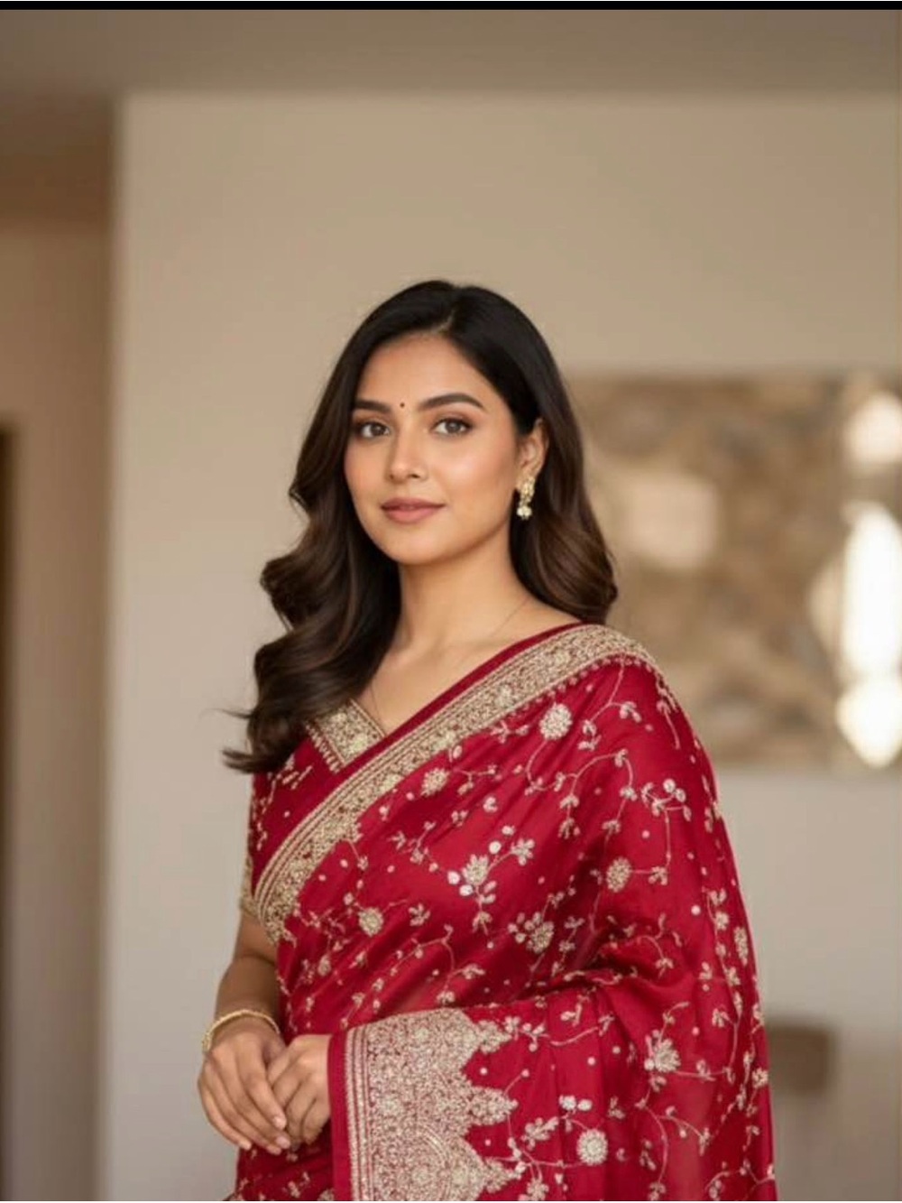 Wedding Zardosi Silk Sari - Readymade